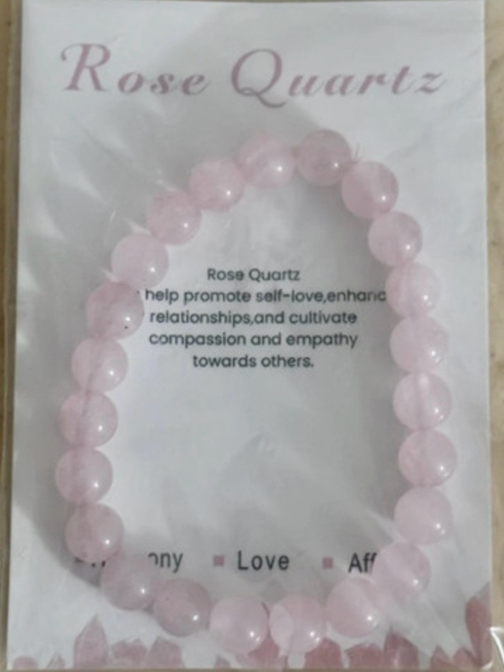 Rose Quartz Pink Beaded Stretch Bracelet New